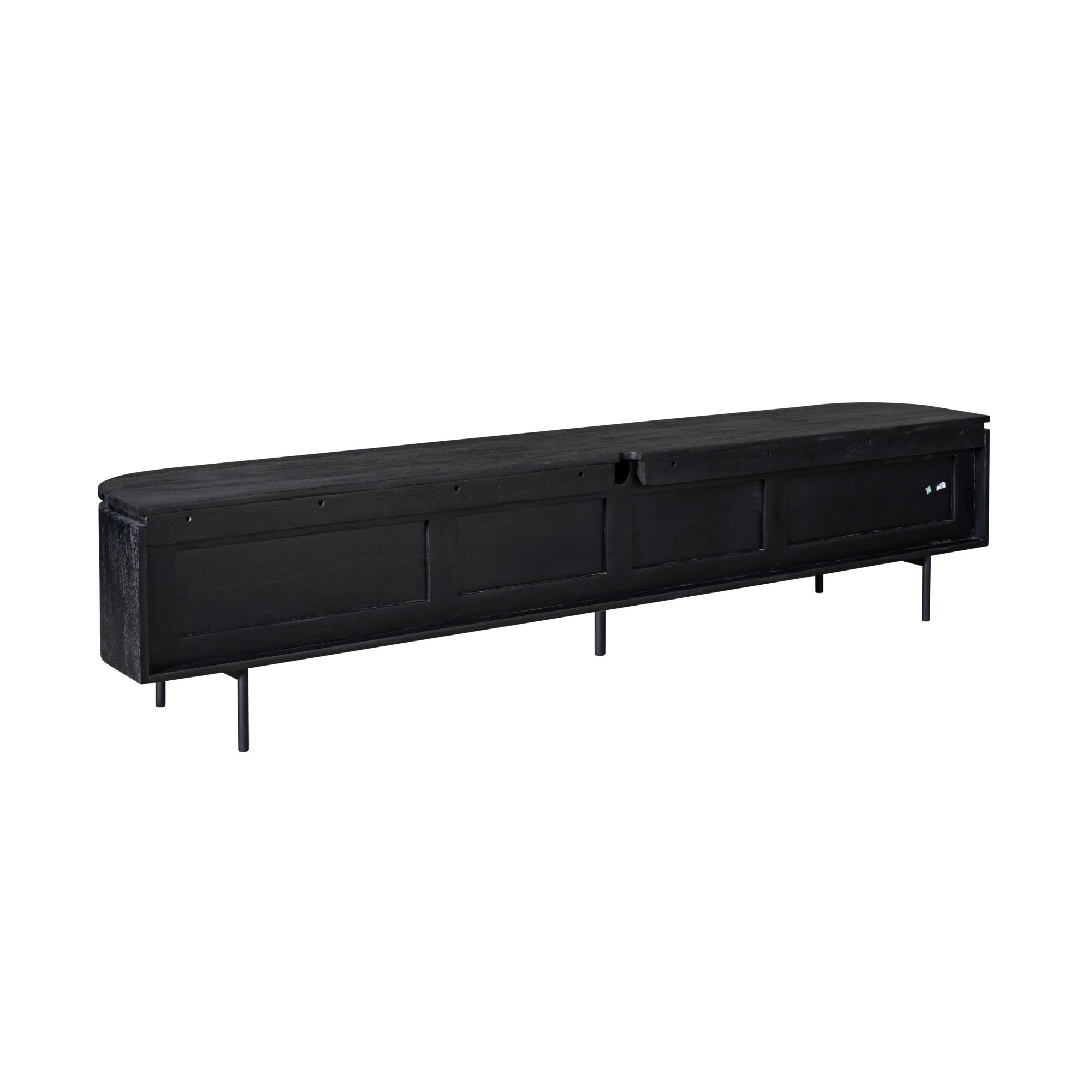 STF-1709_9 Tv meubel Excellent Zwart Mangohout 240 cm - Image 10