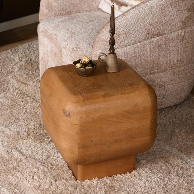 Bijzettafel Fedde Naturel Mangohout 45 cm - Image 2