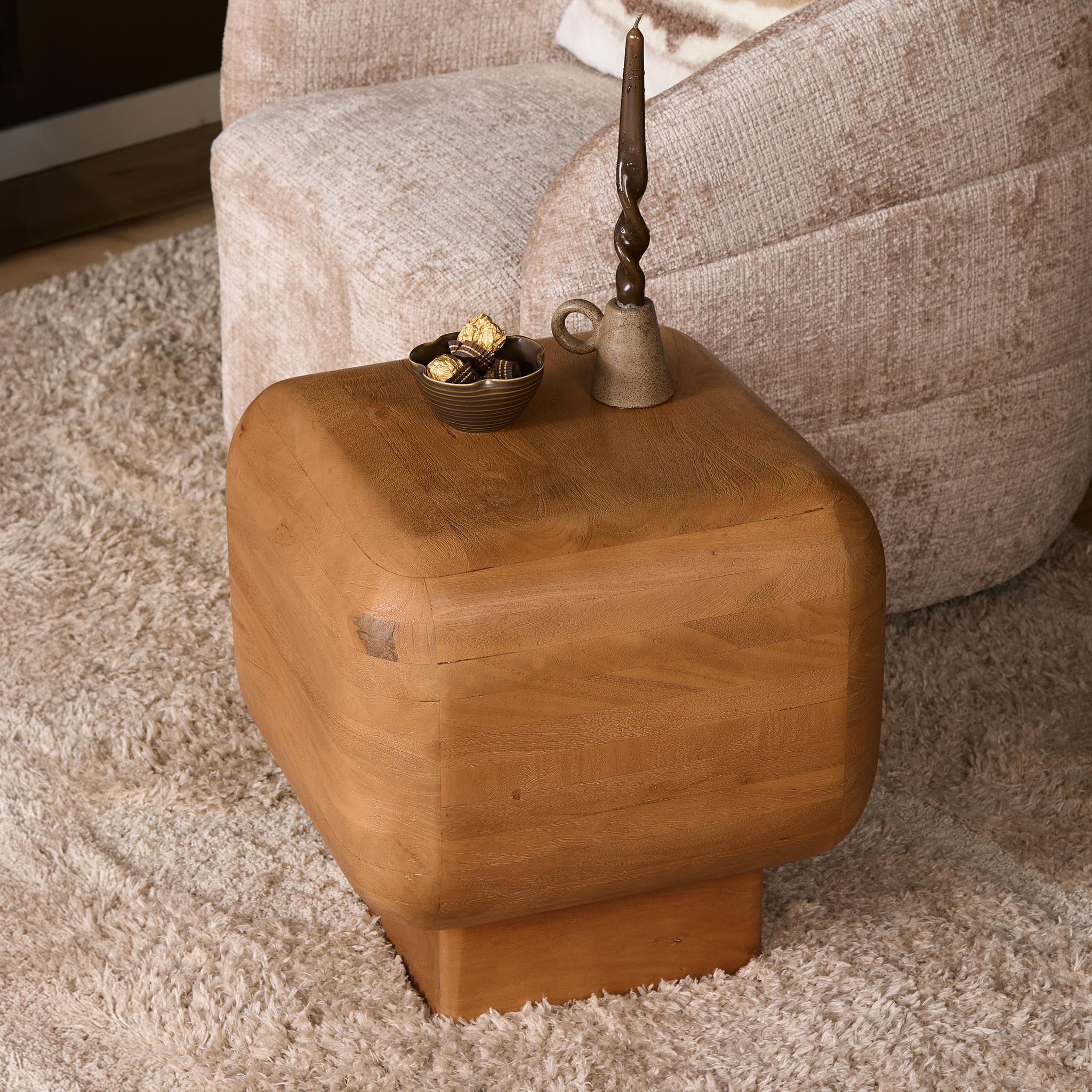 Bijzettafel Fedde Naturel Mangohout 45 cm - Image 2