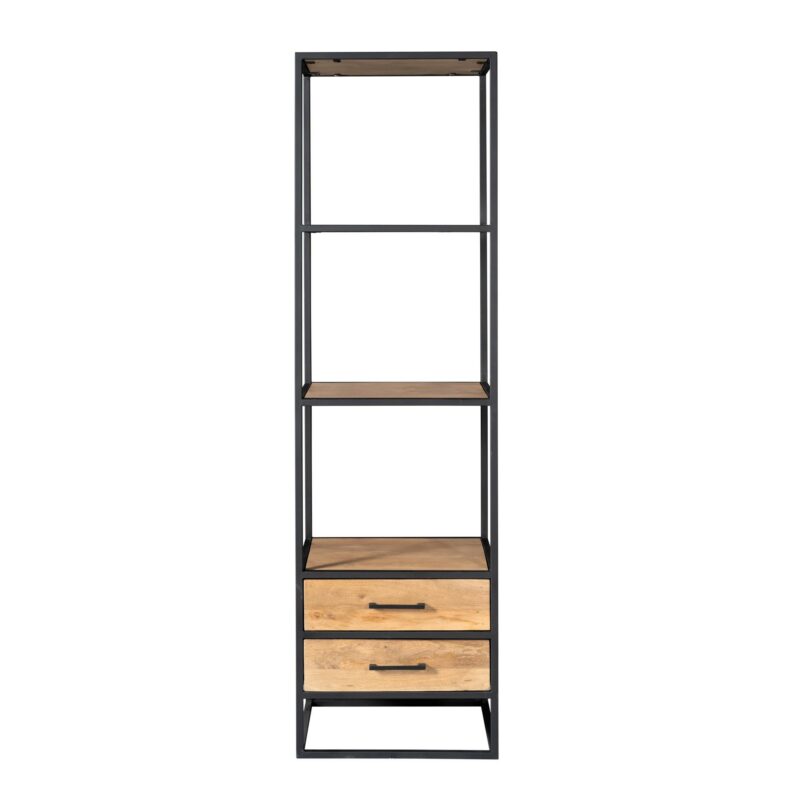 Boekenkast Dakota met lades Naturel Mangohout 55 cm - Image 2
