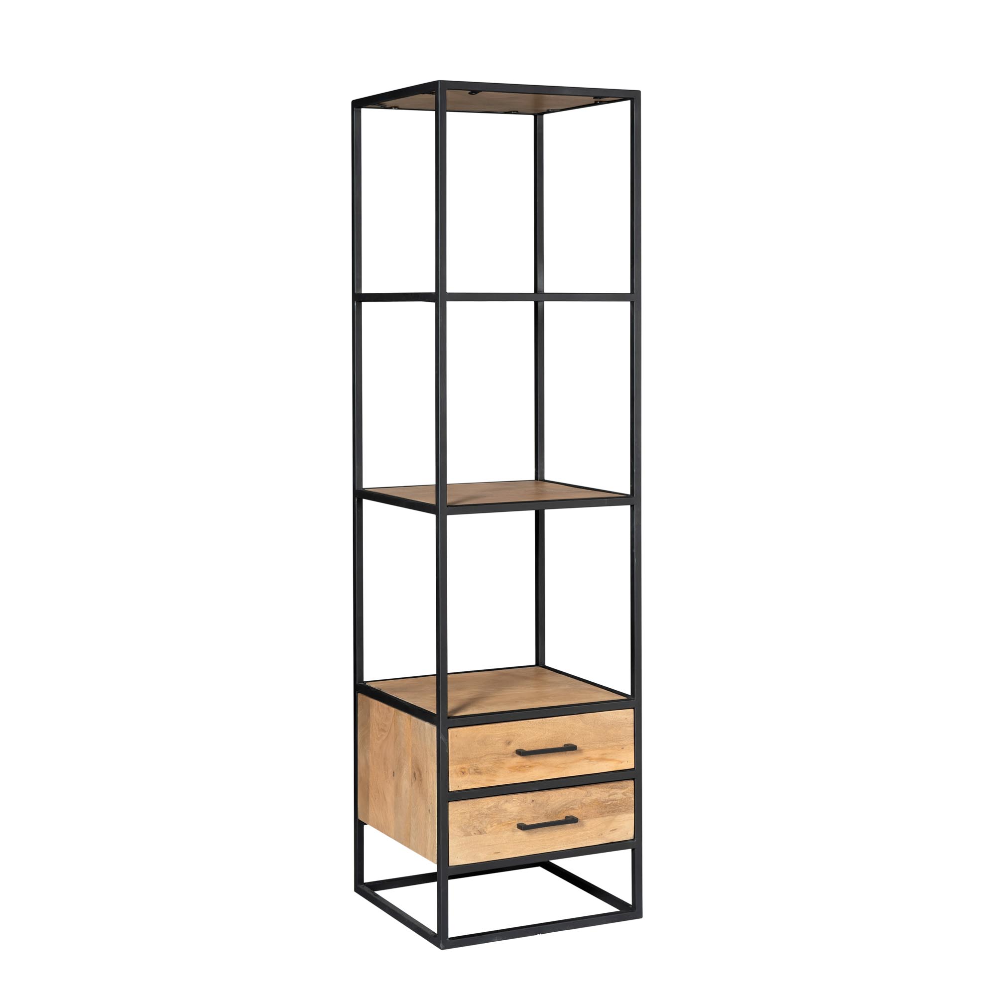STF-3118_2 Boekenkast Dakota met lades Naturel Mangohout 55 cm - Image 3
