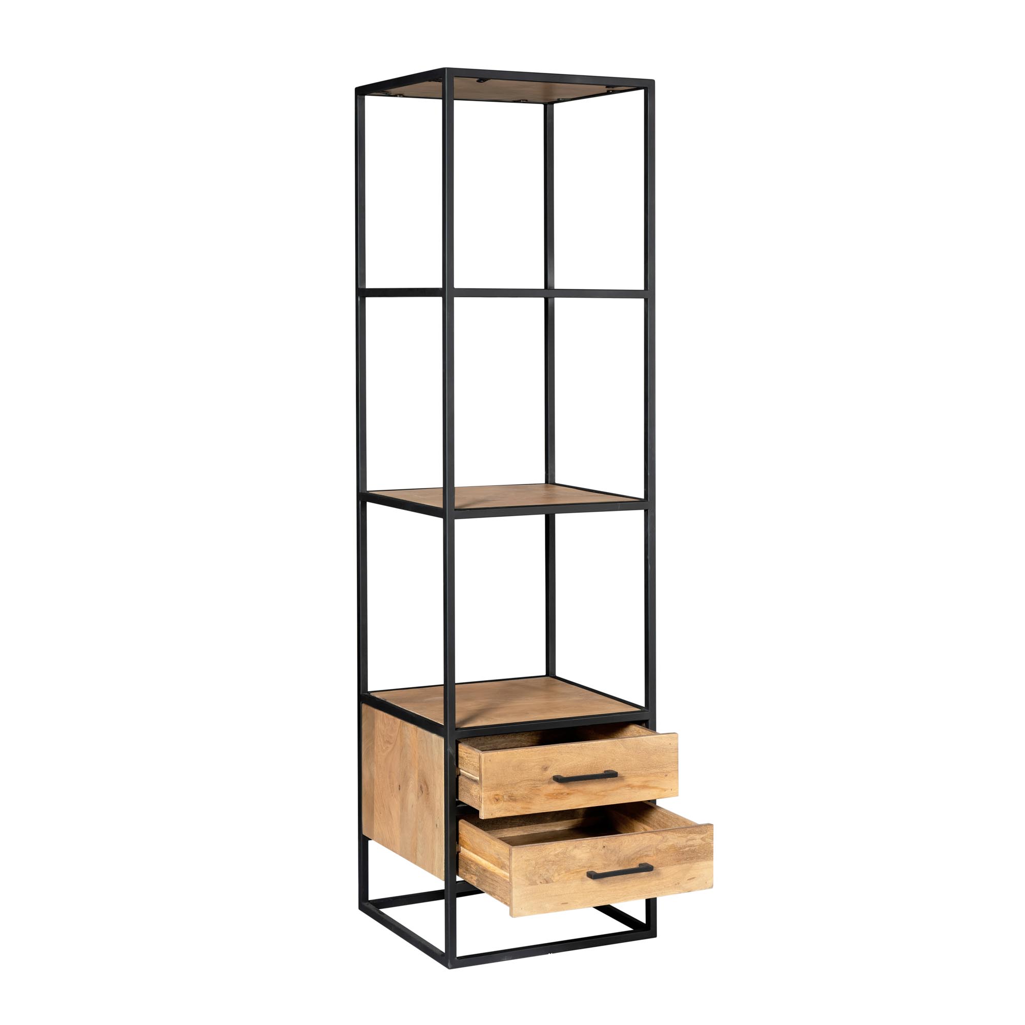 STF-3118_3 Boekenkast Dakota met lades Naturel Mangohout 55 cm - Image 4
