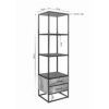 STF-3118_4 Boekenkast Dakota met lades Naturel Mangohout 55 cm - Image 5