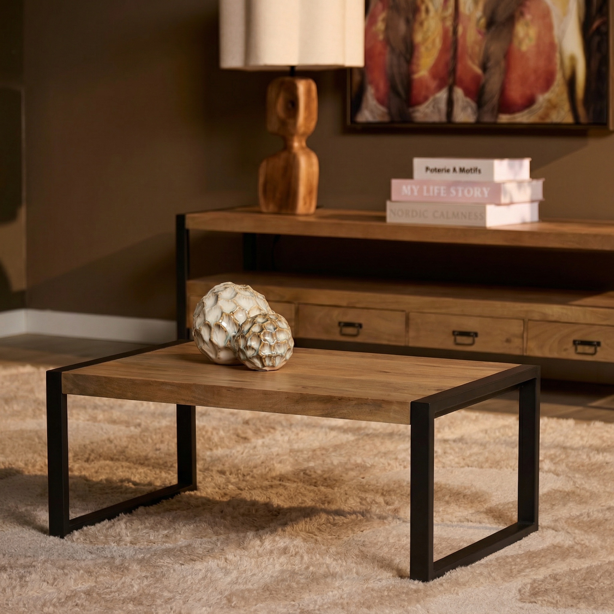Salontafel Britt Naturel Mangohout 110 cm - Image 1