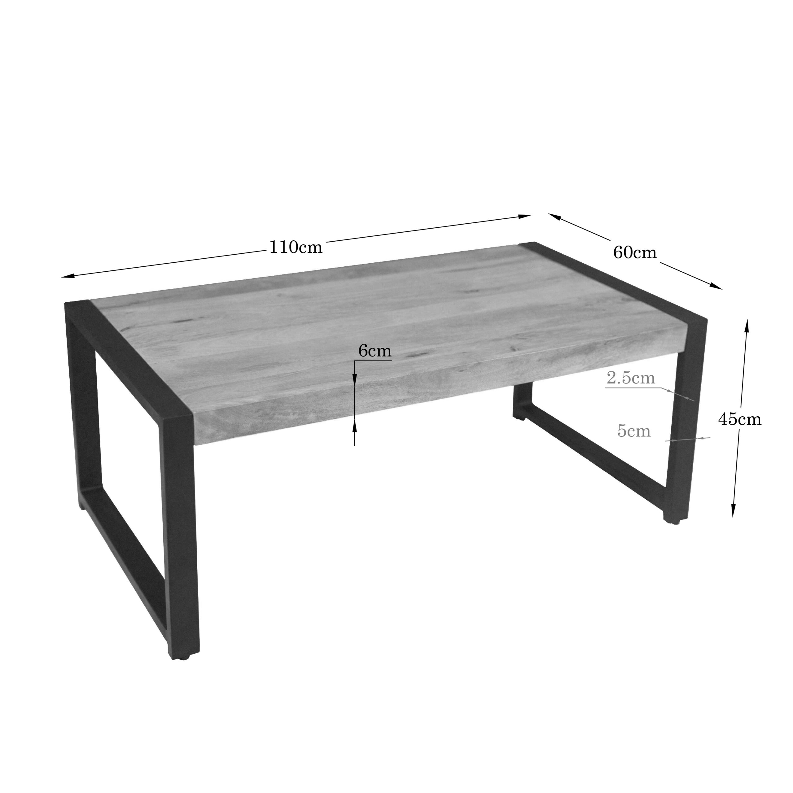Salontafel Britt Naturel Mangohout 110 cm - Image 4