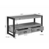 STF-4609_4 Tv meubel Britt Naturel Mangohout 120 cm - Image 5