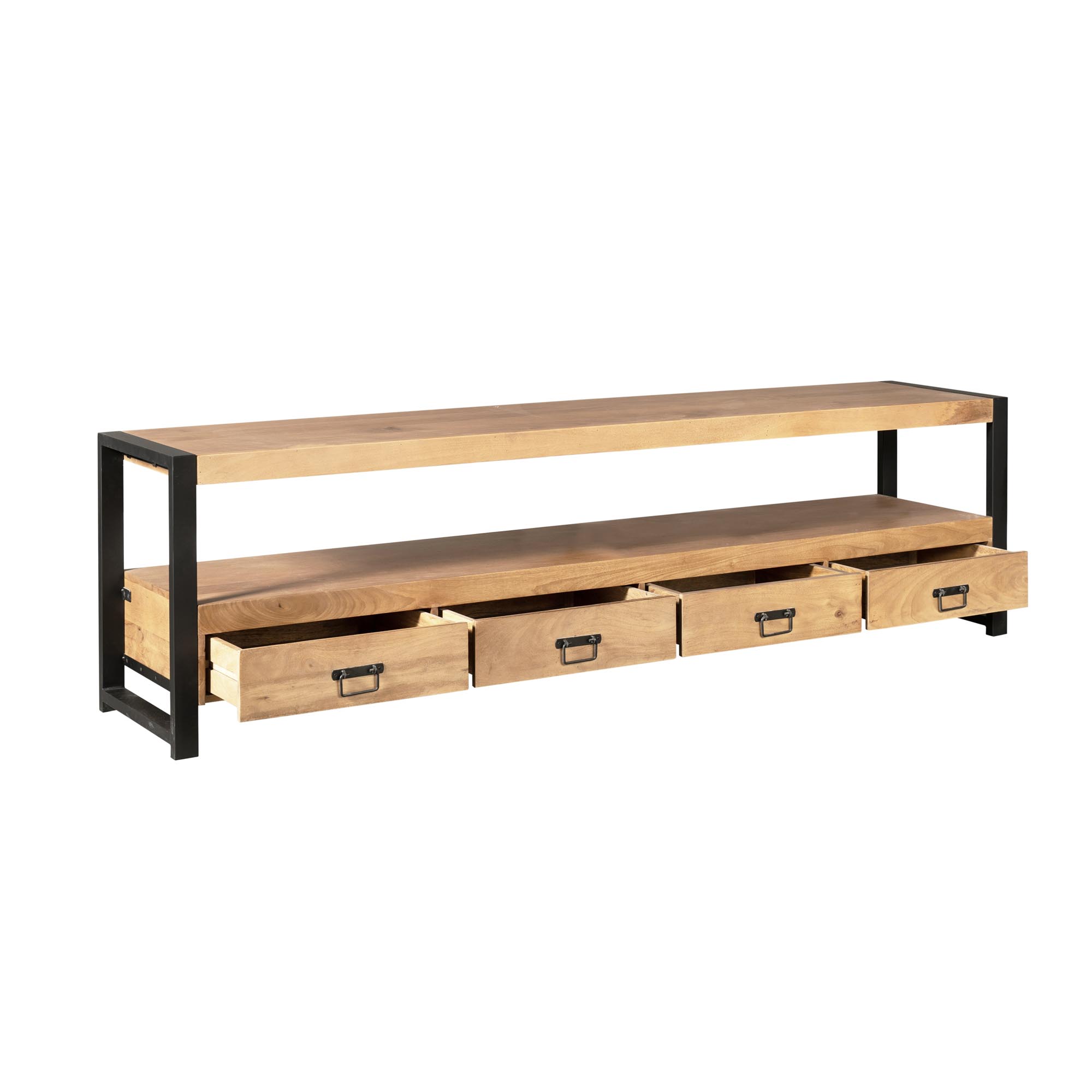 STF-4611_3 Tv meubel Britt Naturel Mangohout 180 cm - Image 4