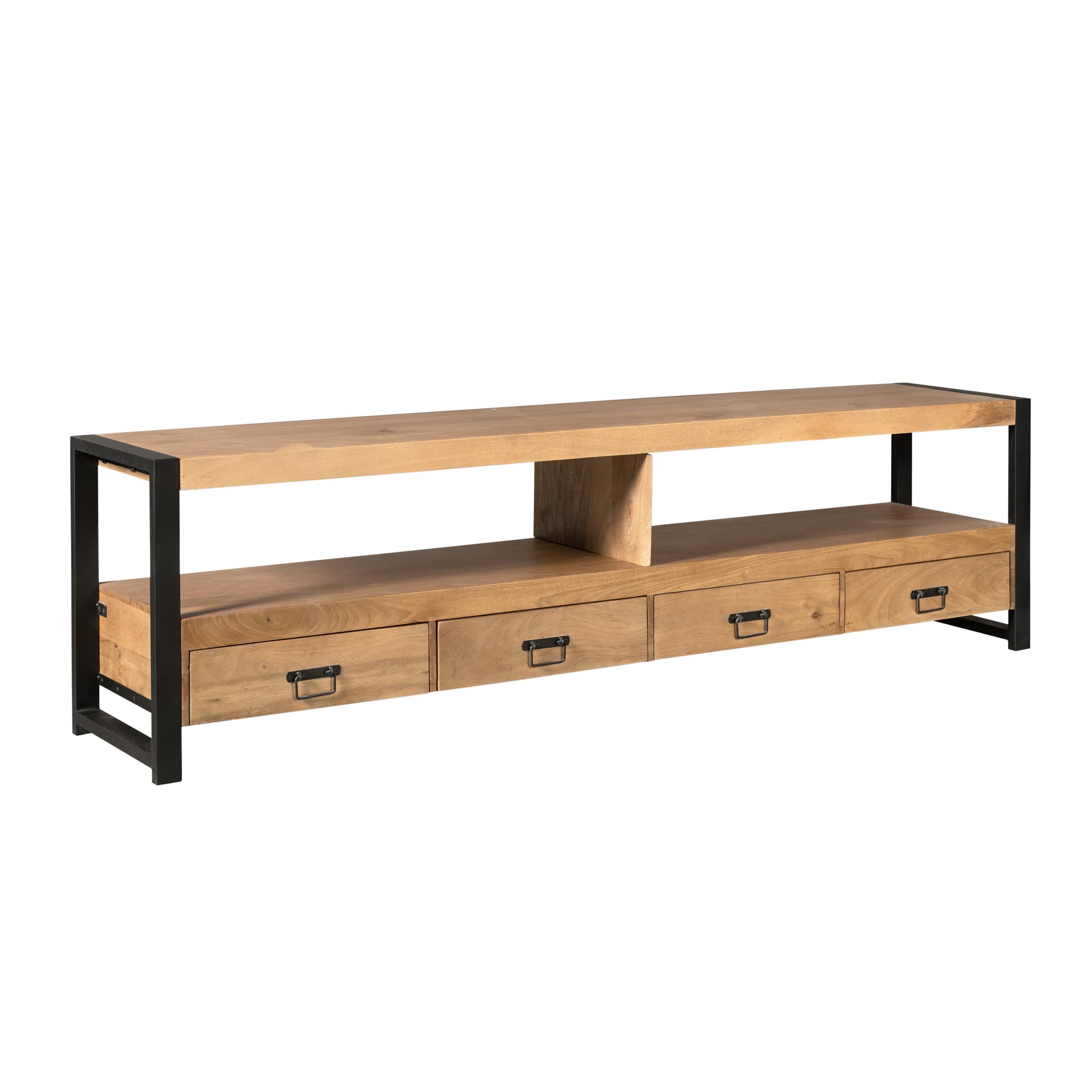 STF-4612_2 Tv meubel Britt Naturel Mangohout 220 cm - Image 3