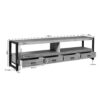 STF-4612_4 Tv meubel Britt Naturel Mangohout 220 cm - Image 5