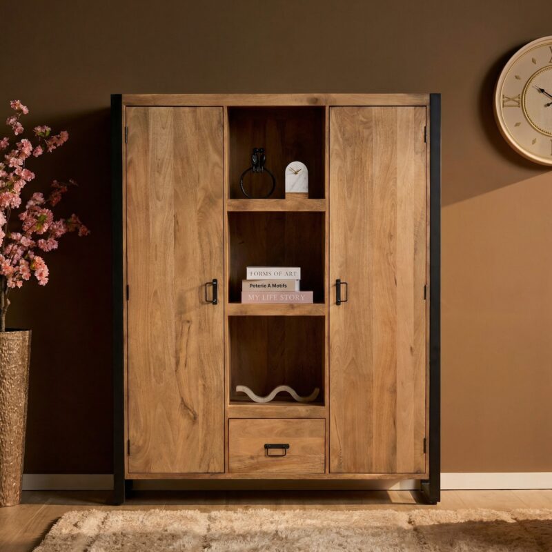 Boekenkast Britt Naturel Mangohout 150 cm - Image 1