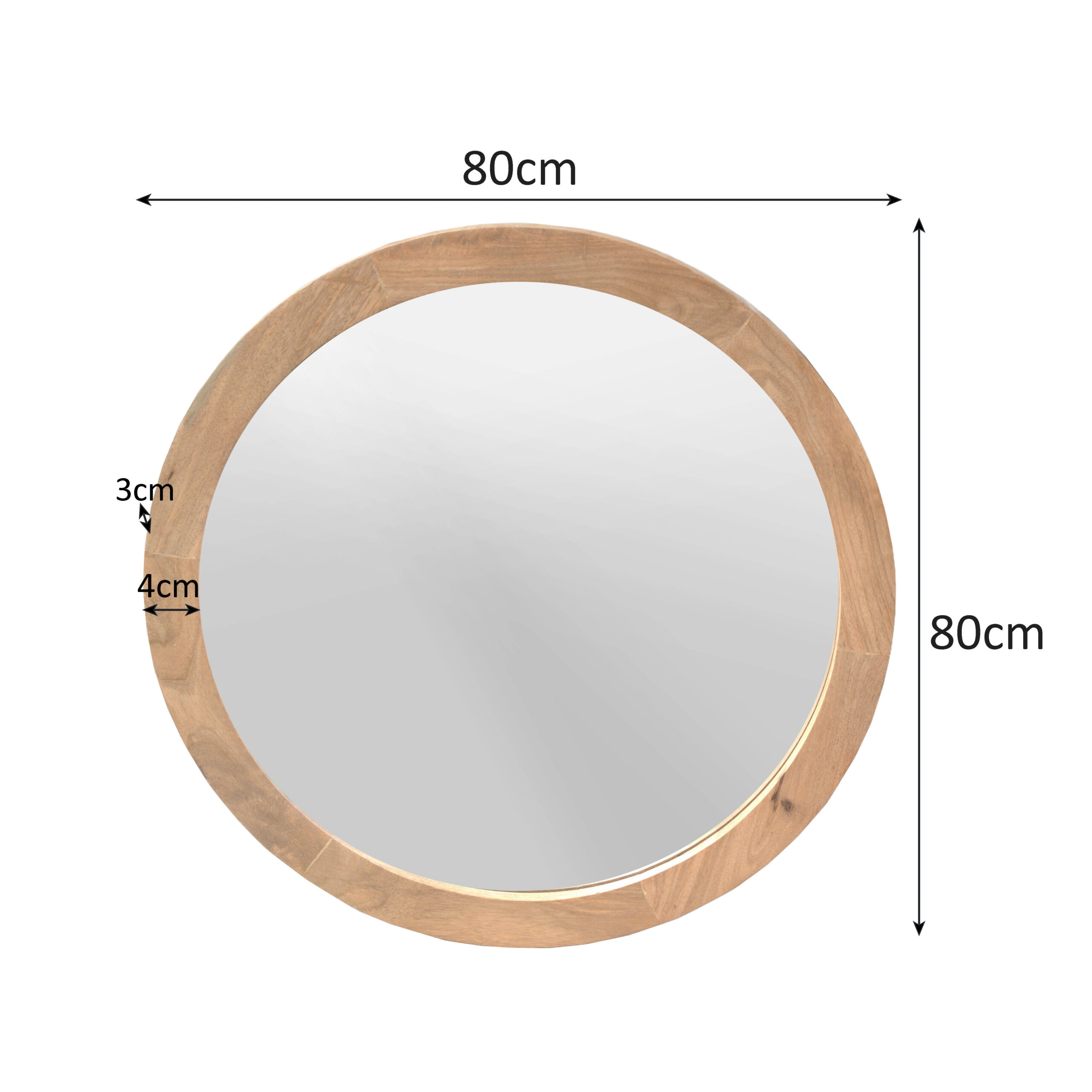 Ronde spiegel Dide Naturel Mangohout 80 cm - Image 3