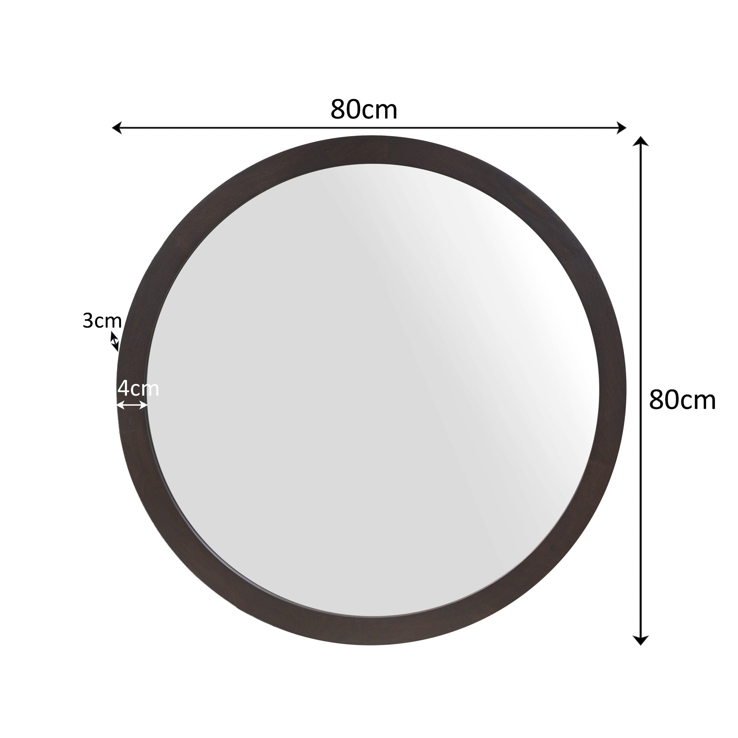 Ronde spiegel Dide Bruin Mangohout 80 cm - Image 3