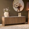 STF-3708_2 Tv meubel Dallas Naturel Mangohout 165 cm - Image 3