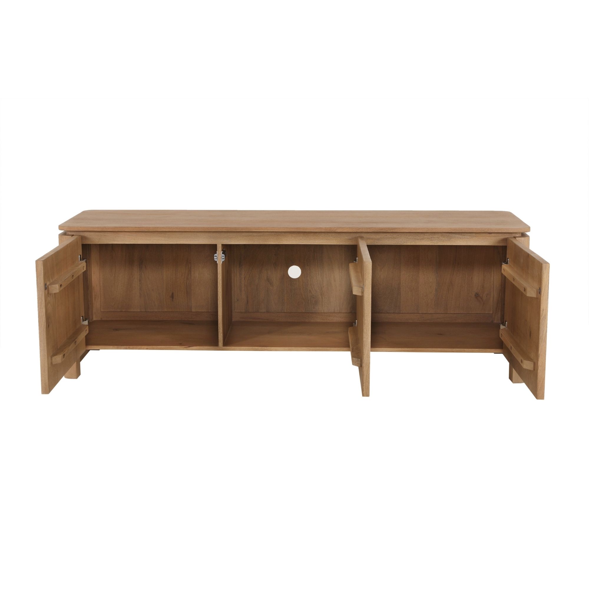 STF-3708_4 Tv meubel Dallas Naturel Mangohout 165 cm - Image 5