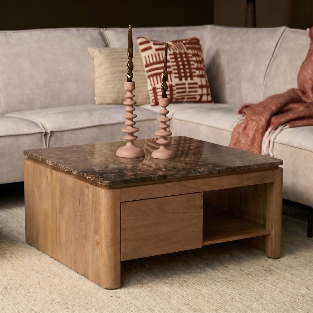 STF-3710_1 Vierkante Salontafel Dallas Naturel Mangohout 80 cm - Image 2