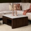 STF-4310_2 Vierkante Salontafel Dallas Bruin Mangohout 80 cm - Image 3