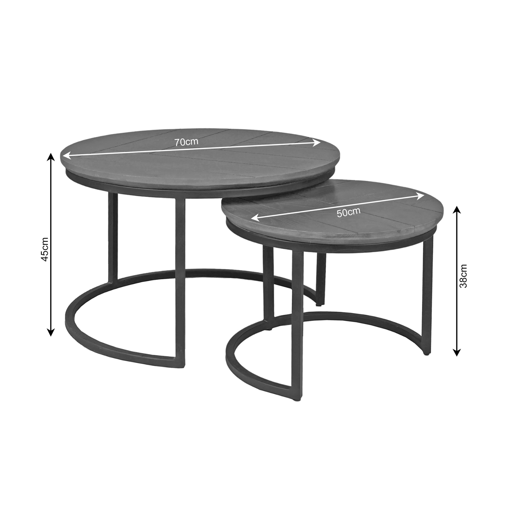 Salontafel set Otik Bruin Eikenhout 70 cm - Image 6