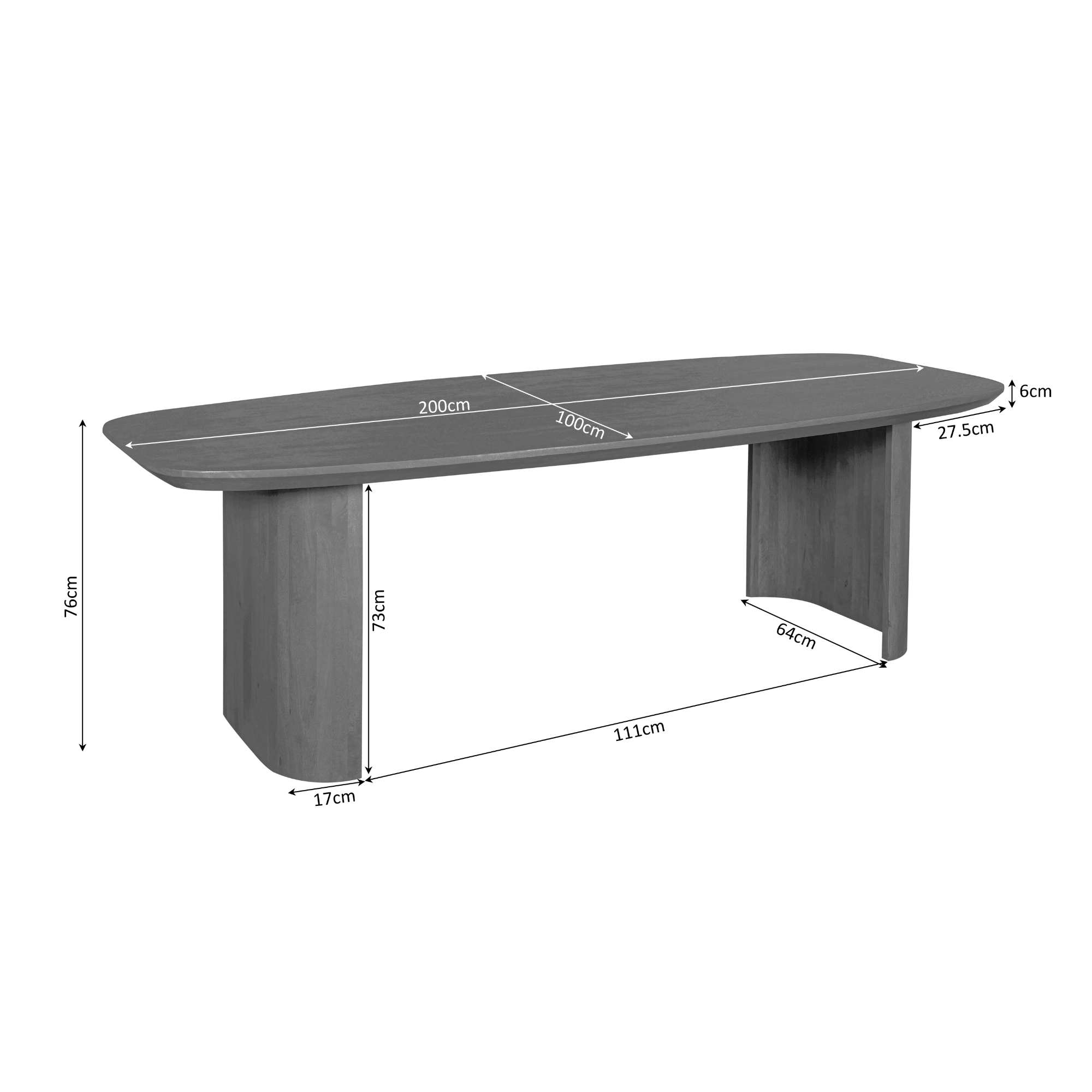 Eettafel Maré Bruin Mangohout 200 cm - Image 7