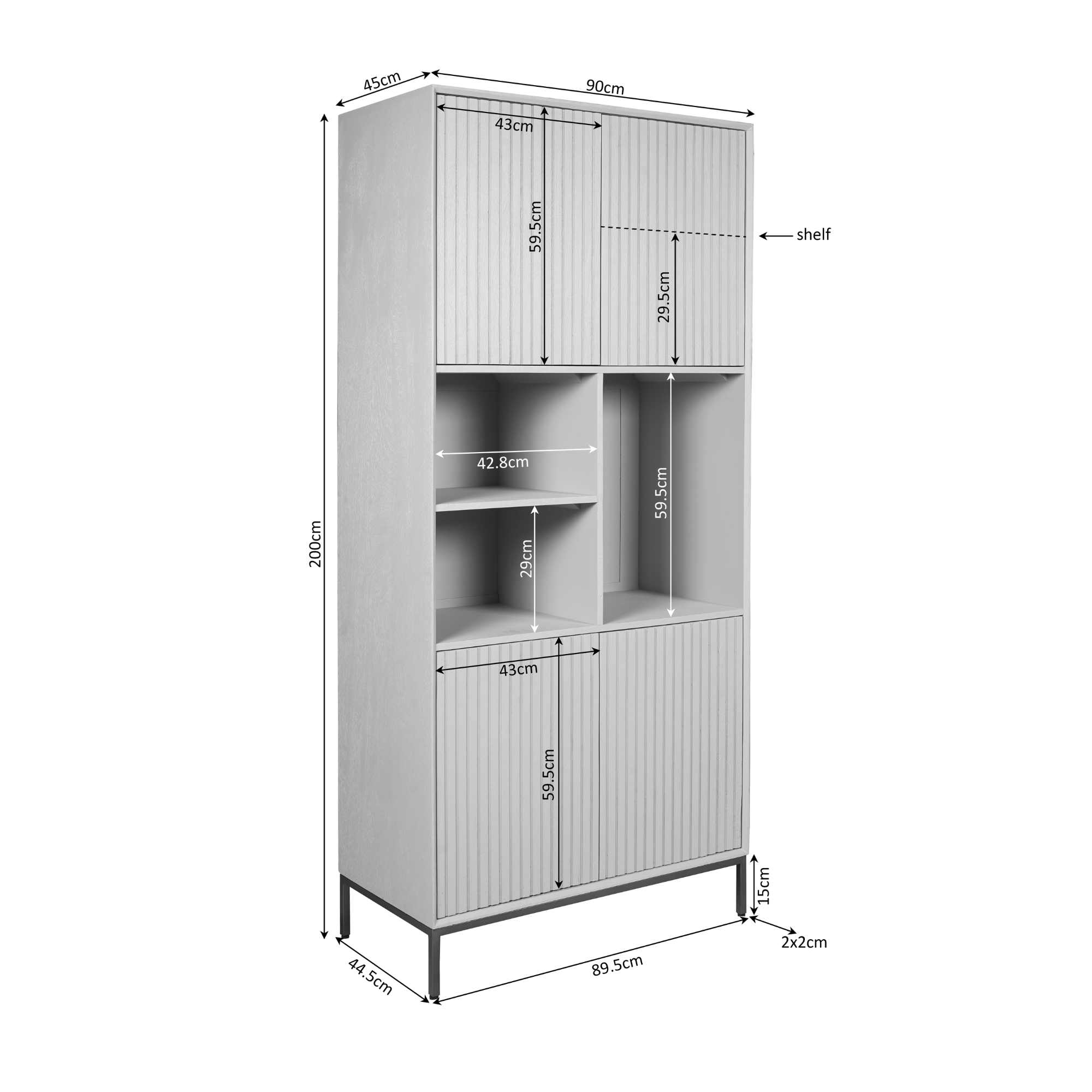 Vakkenkast Madison Bruin Mangohout 90 cm - Image 7