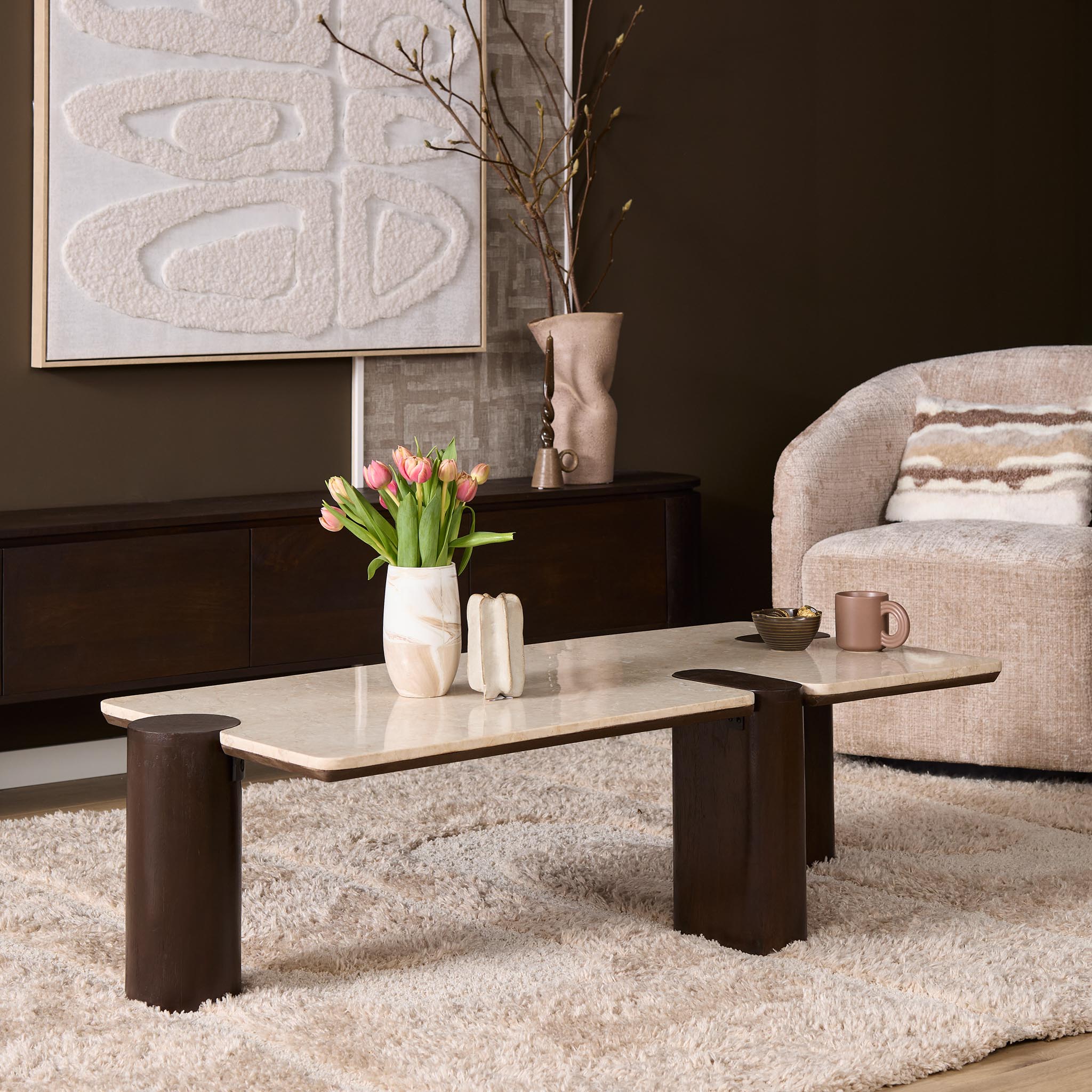 Salontafel Maeve Bruin Marmer 128 cm - Image 15