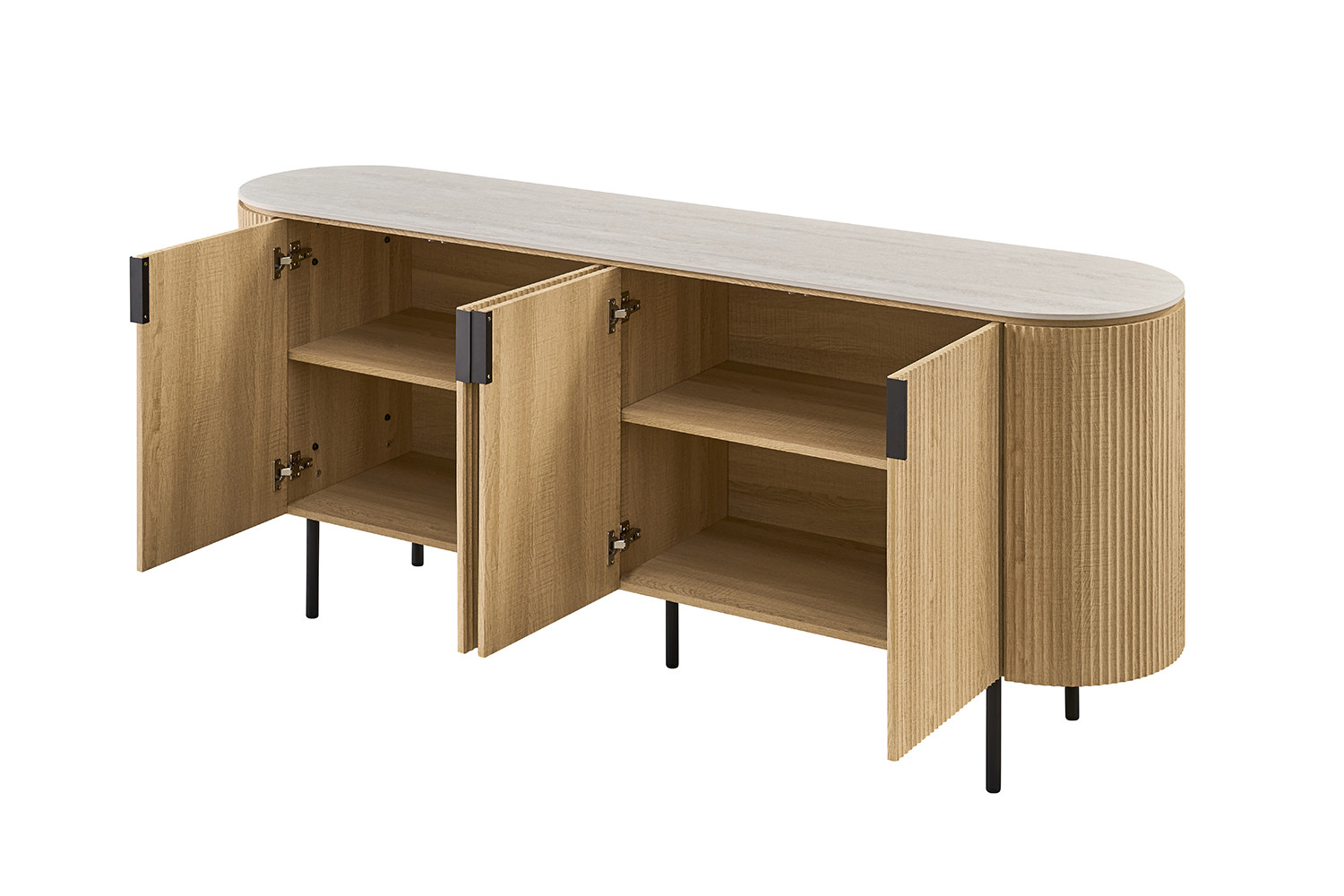 Image 7 for NEW - Dressoir Vigo 200 cm Decor Eik Naturel Baroque Grijs