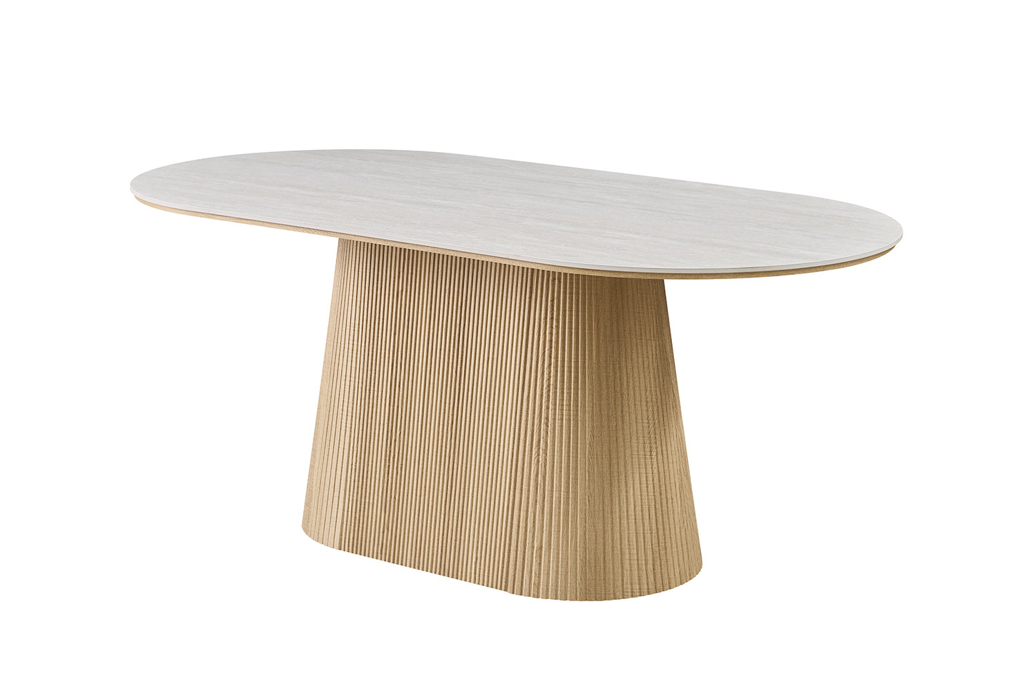 Image 6 for NEW - Tafel Vigo 180 cm Ovaal Decor Naturel Eik Baroque Grijs