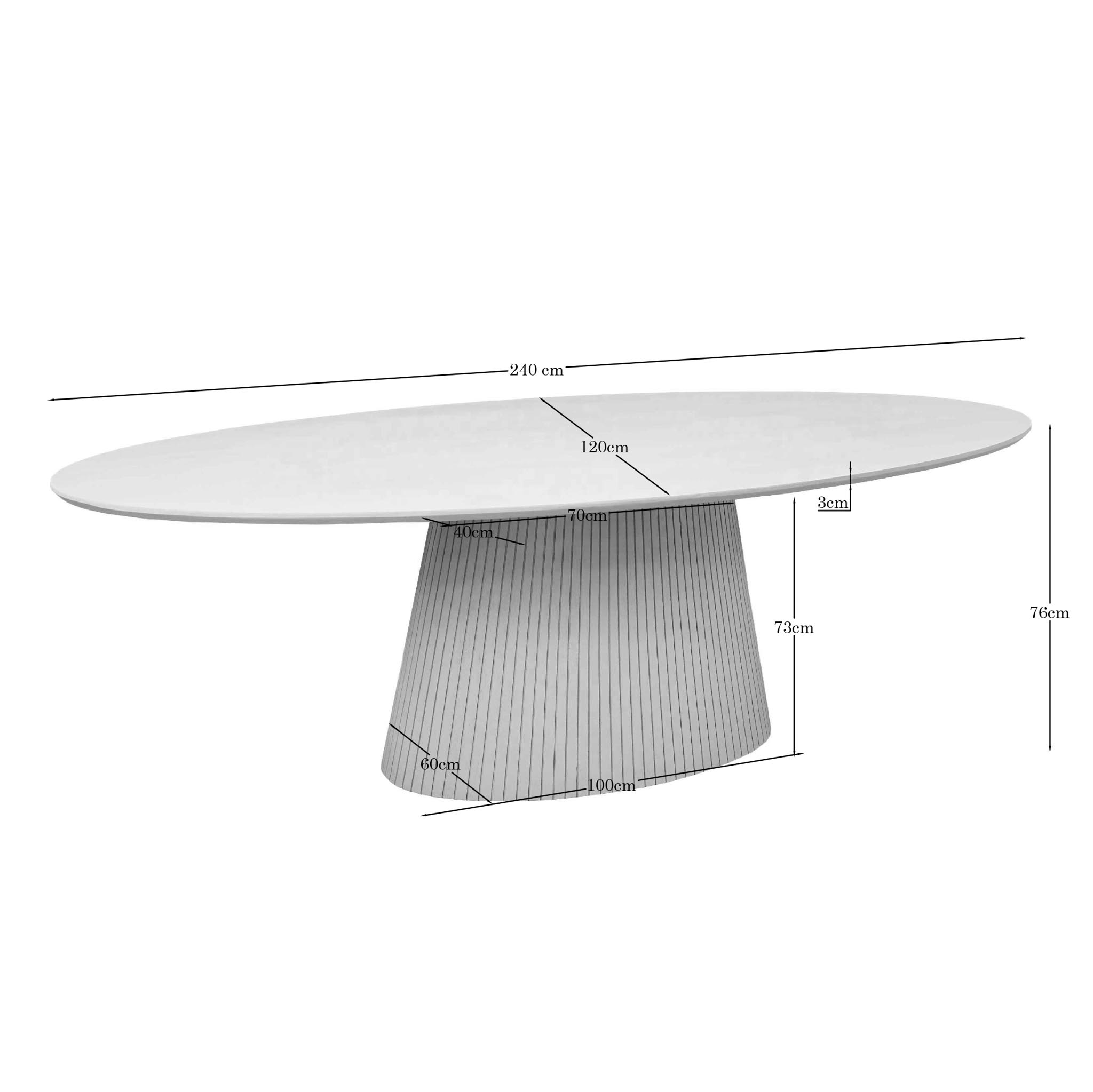STF-1825_3 Ovale eettafel Solana Zand Mangohout 240 cm - Image 4