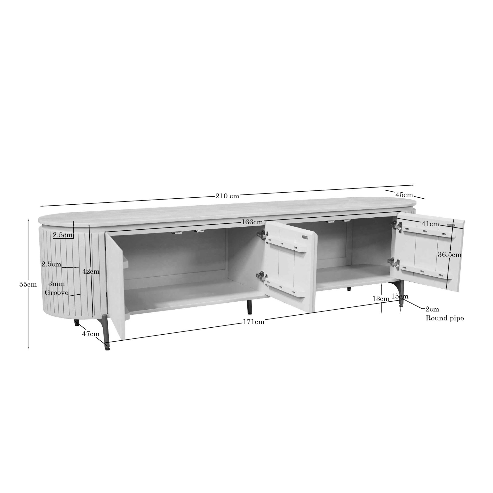 Tv meubel Solana Zand Mangohout 210 cm - Image 6