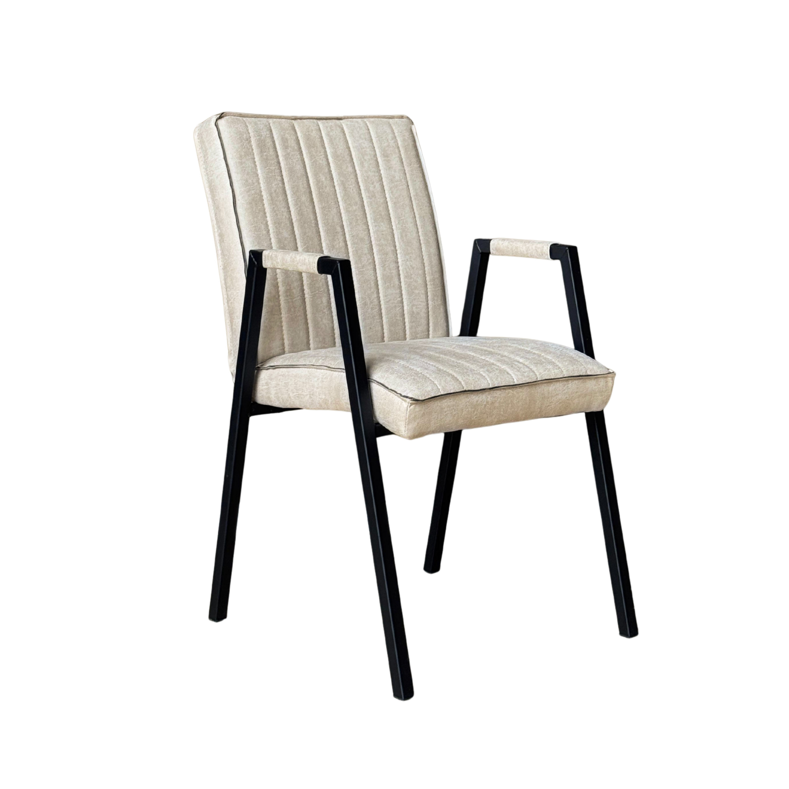 Eetkamerstoel Tivoli met armleuning Beige - Image 3