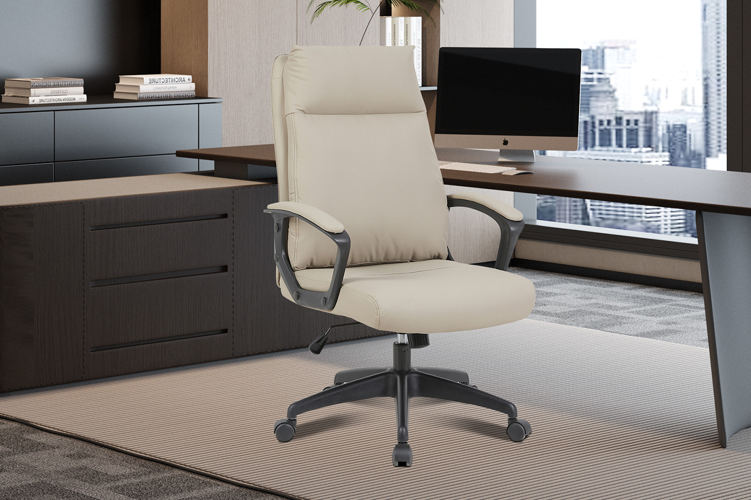 Image 1 for NEW - Bureaustoel Samuel PU nylon Beige