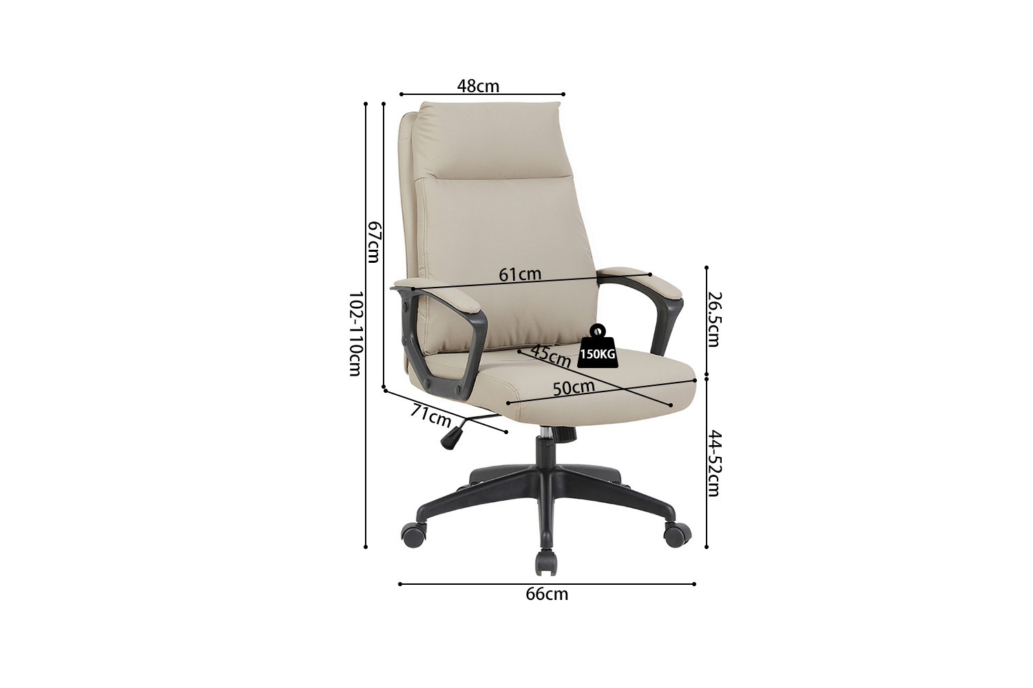 Image 11 for NEW - Bureaustoel Samuel PU nylon Beige