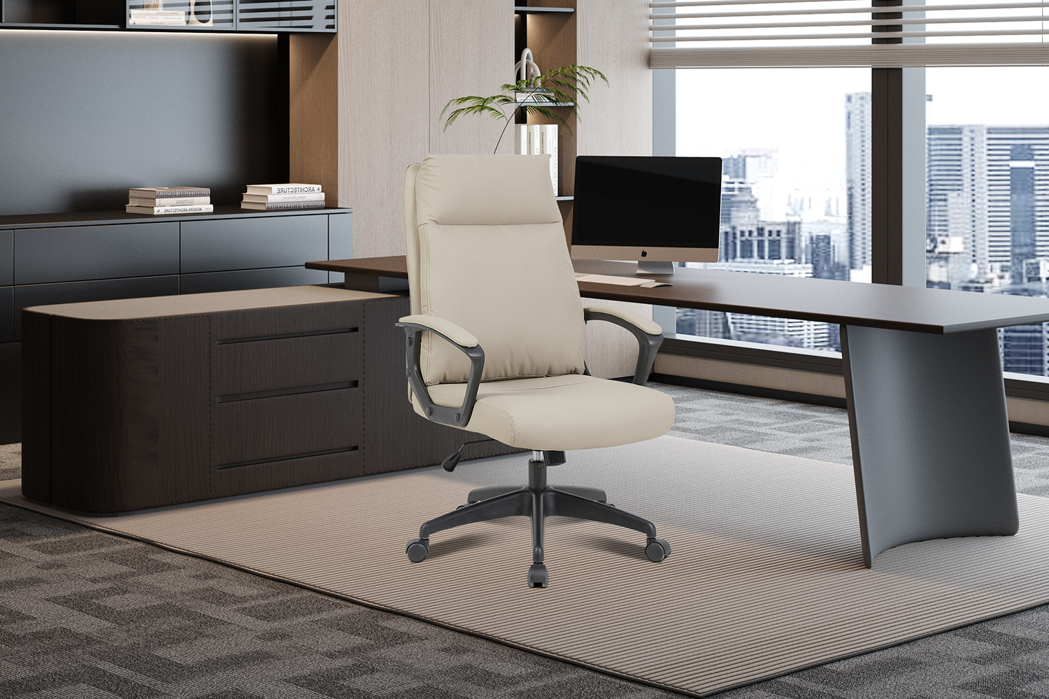 Image 2 for NEW - Bureaustoel Samuel PU nylon Beige