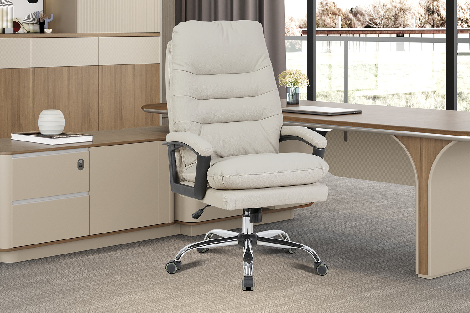 Image 1 for NEW - Bureaustoel Daniel Beige PU