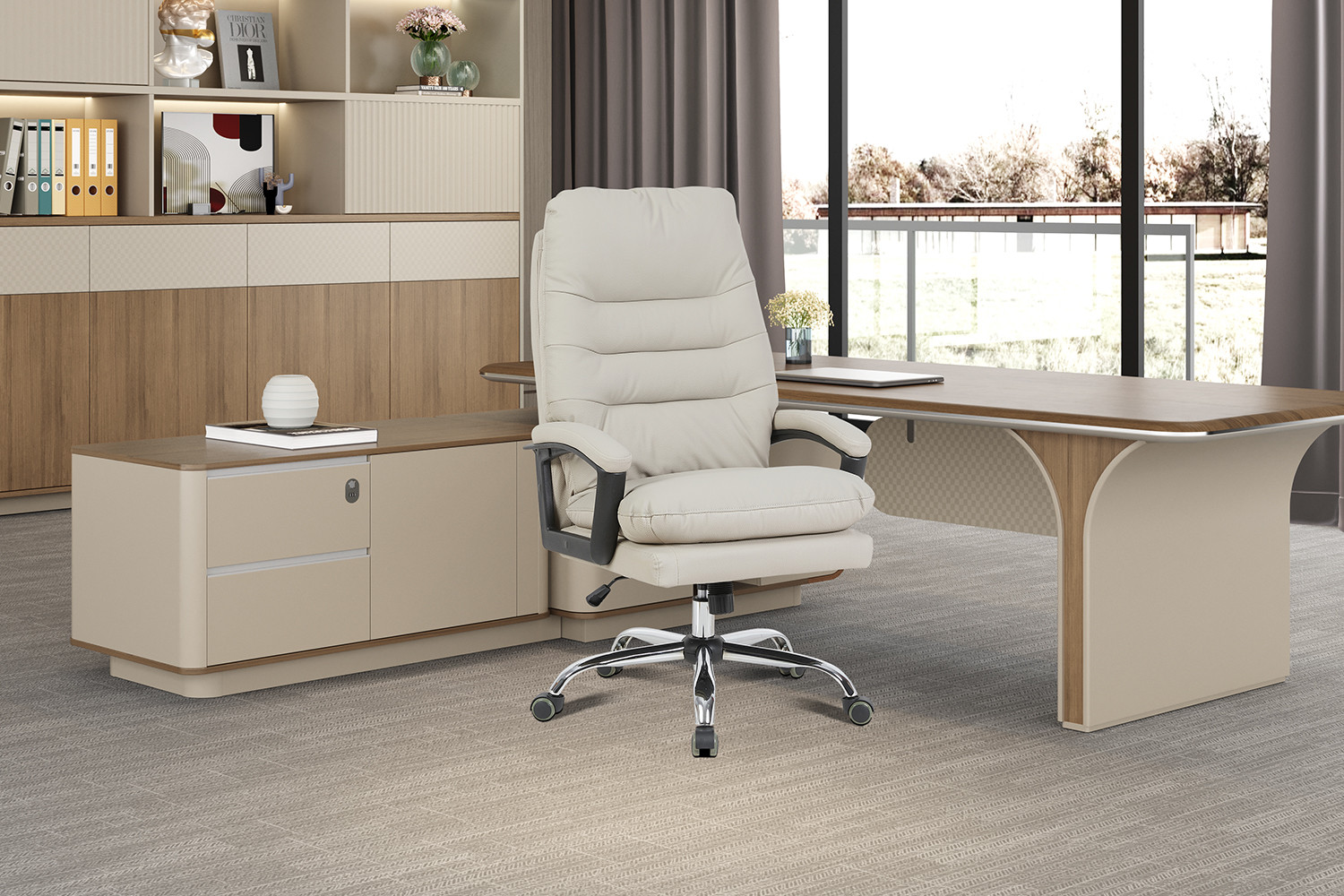 Image 2 for NEW - Bureaustoel Daniel Beige PU