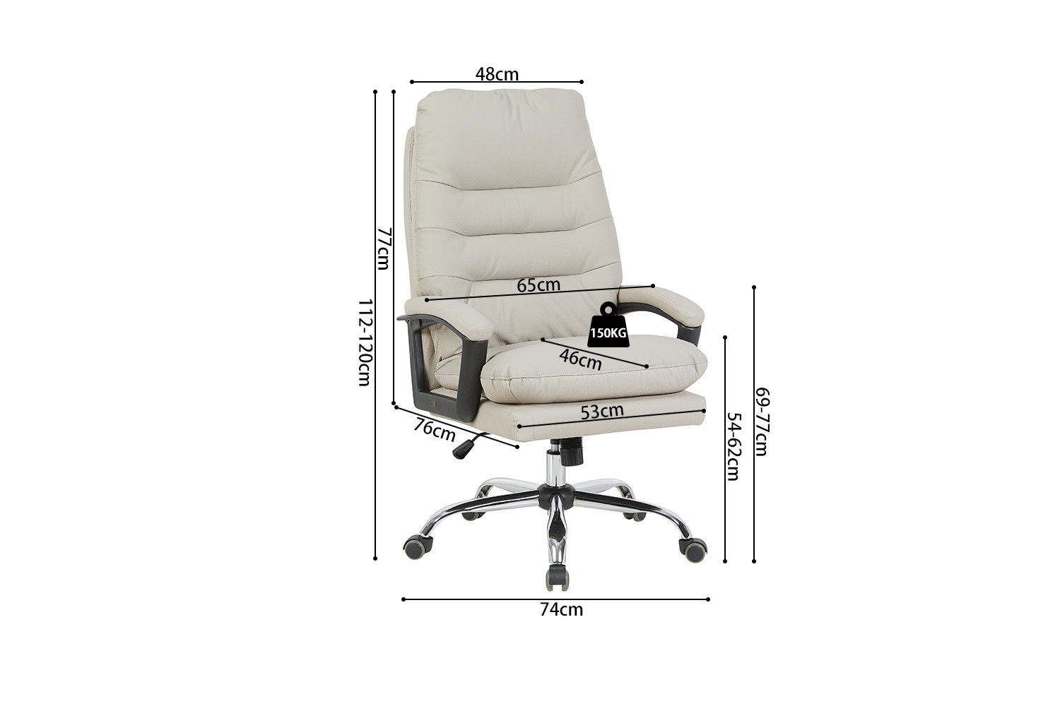 Image 11 for NEW - Bureaustoel Daniel Beige PU