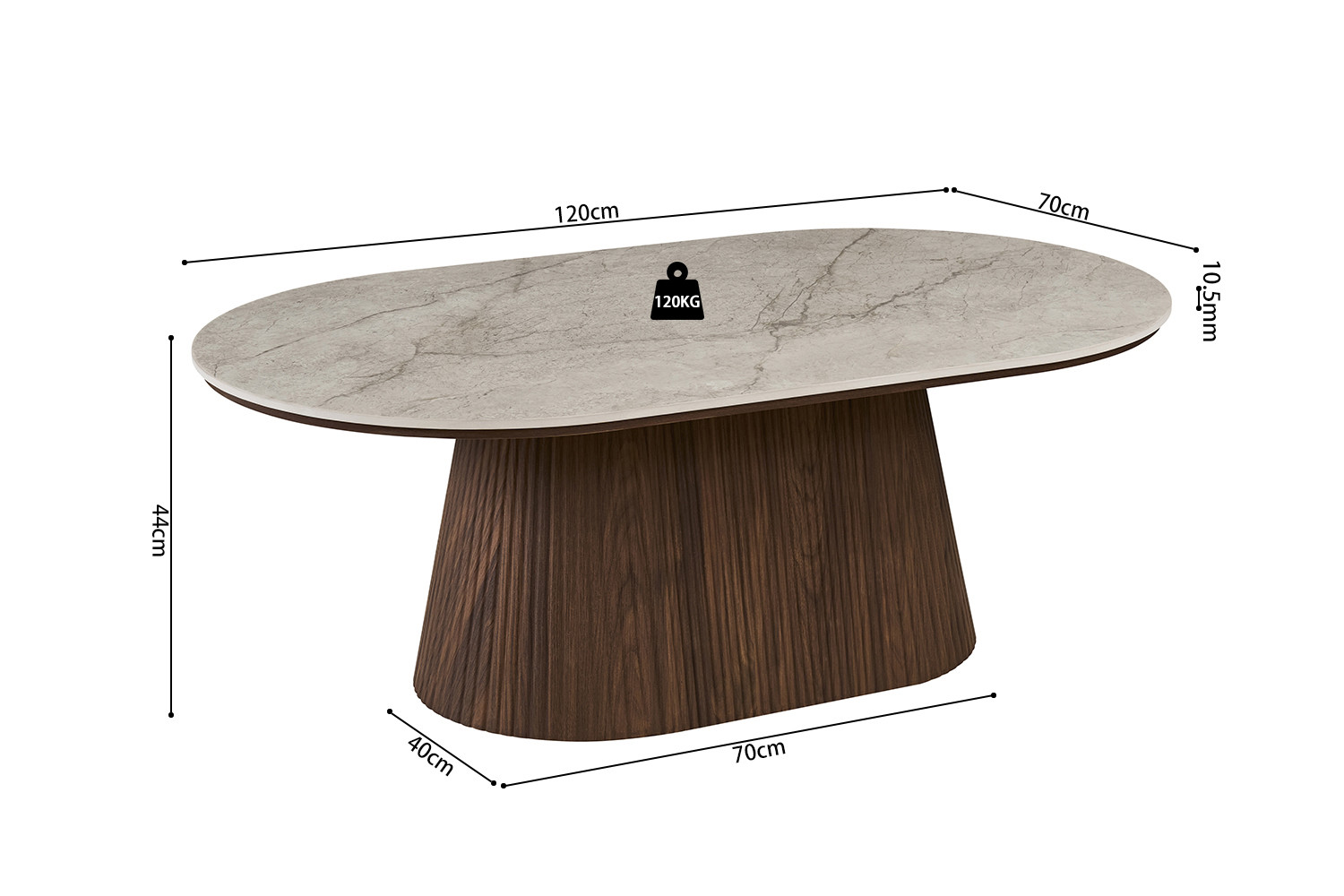 Image 9 for NEW - Salontafel Vigo 120 cm Decor Donkere Eik Shakespear Beige