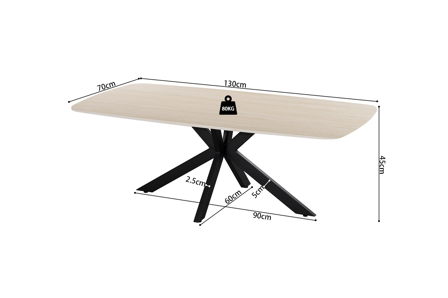 Image 6 for NEW - Salontafel Apollo 130 cm Deens Ovaal Steen Baroque Beige