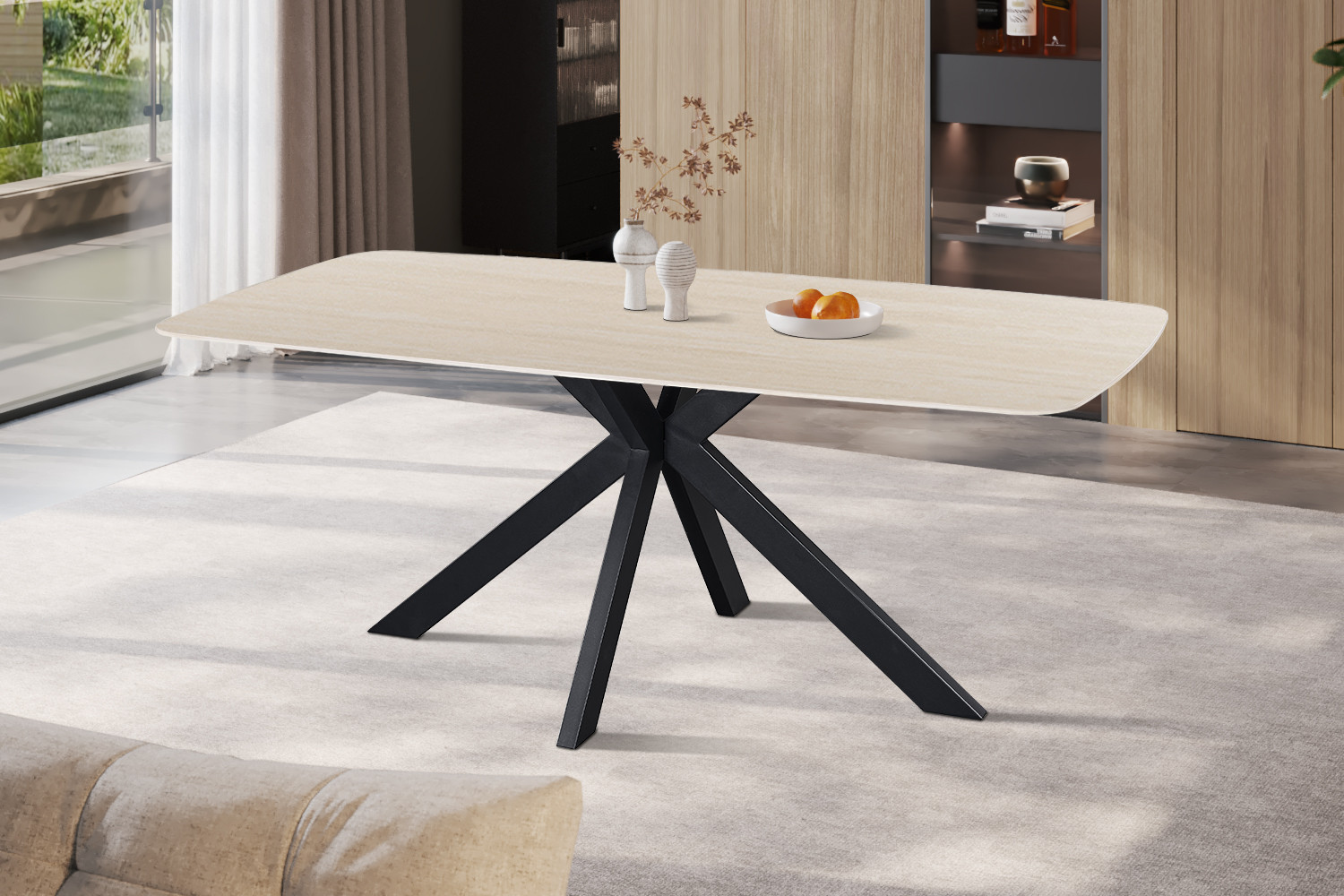Image 3 for NEW - Tafel Apollo 180 cm Deens Ovaal Steen Baroque Beige