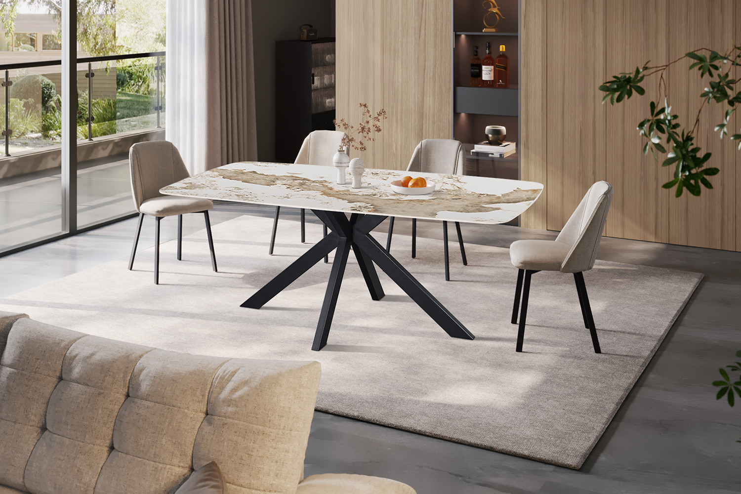 Image 2 for NEW - Tafel Apollo 180 cm Deens Ovaal Glanzend Steen Pandora