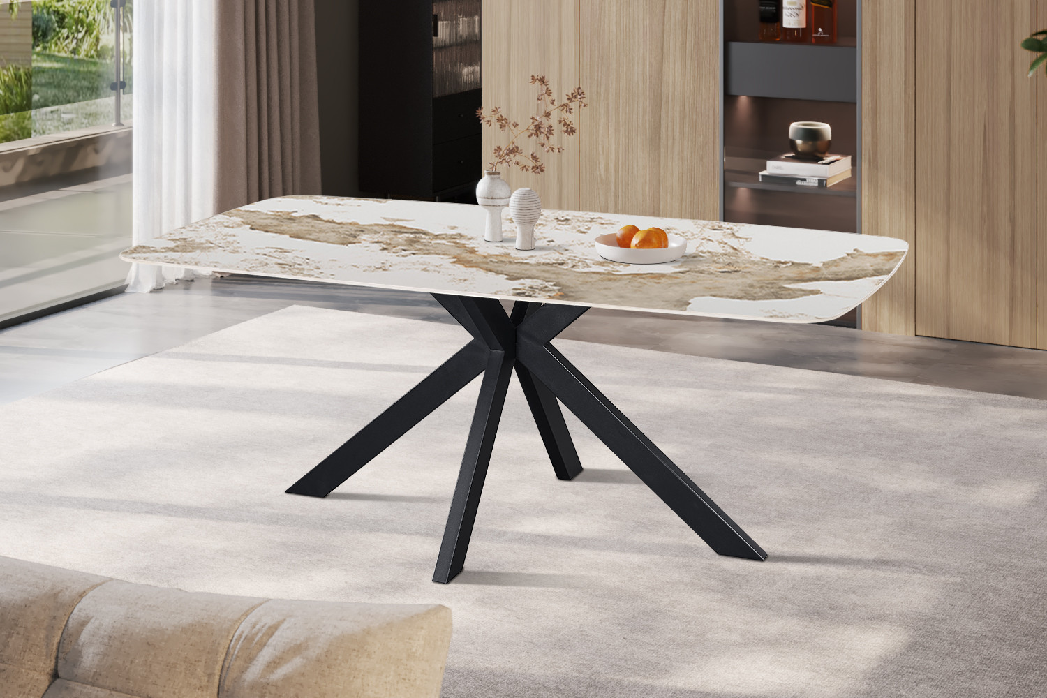 Image 3 for NEW - Tafel Apollo 180 cm Deens Ovaal Glanzend Steen Pandora