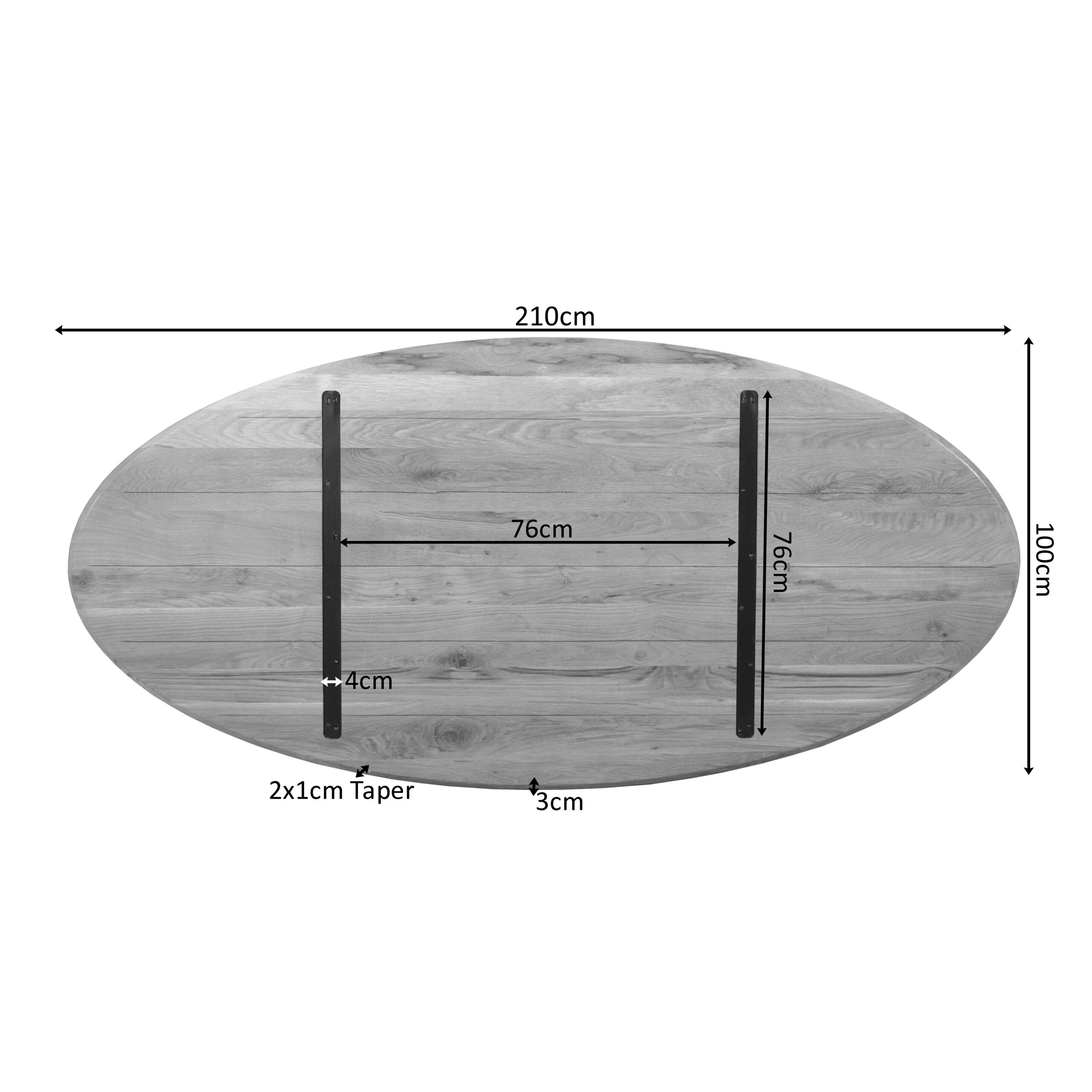 Eiken Blad Ferris Ovaal 210 cm Naturel - Image 2