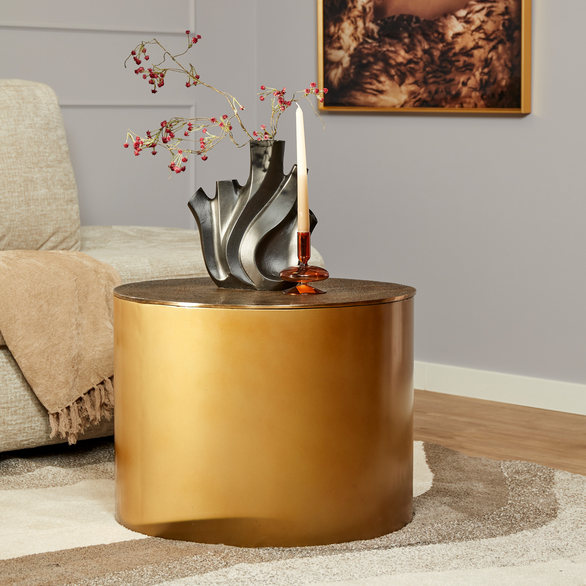 Salontafel Fiore Goud Aluminium 60 cm - Image 1