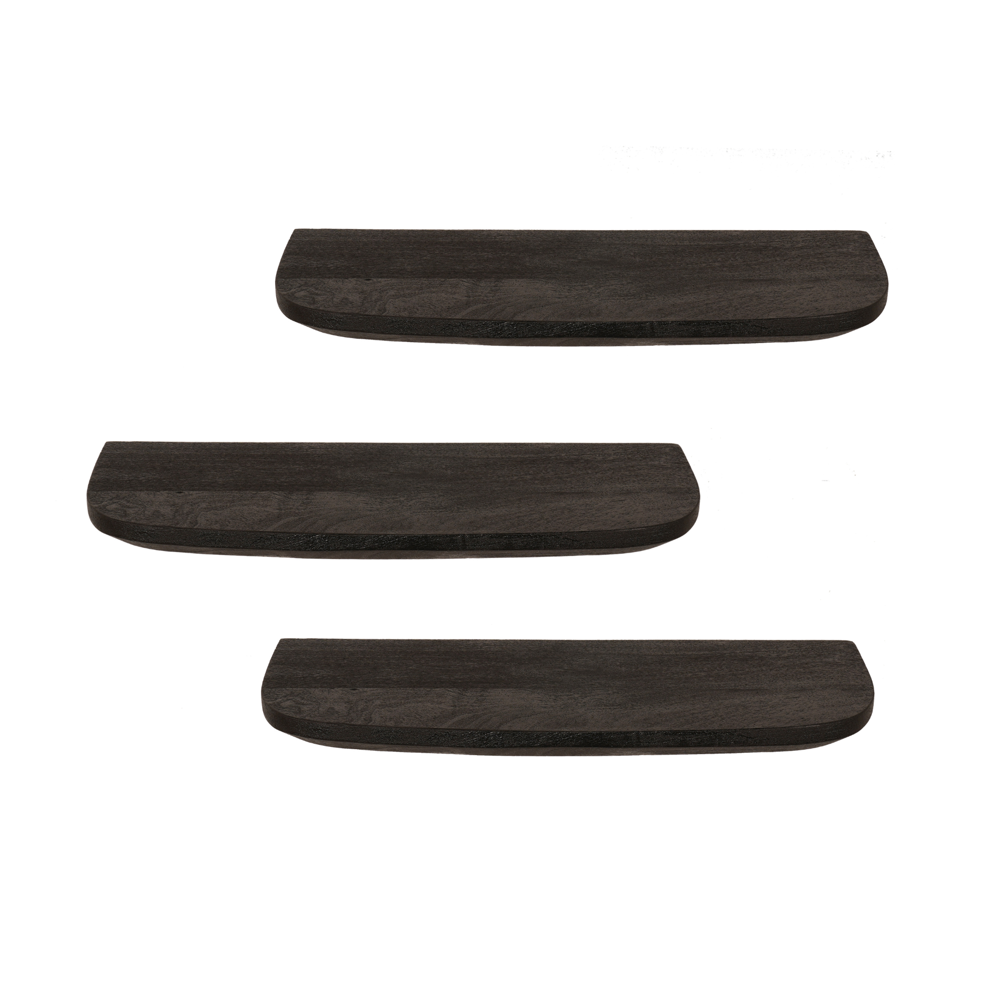 Wandplank Gusta Zwart Mangohout Set van 3 - Image 5