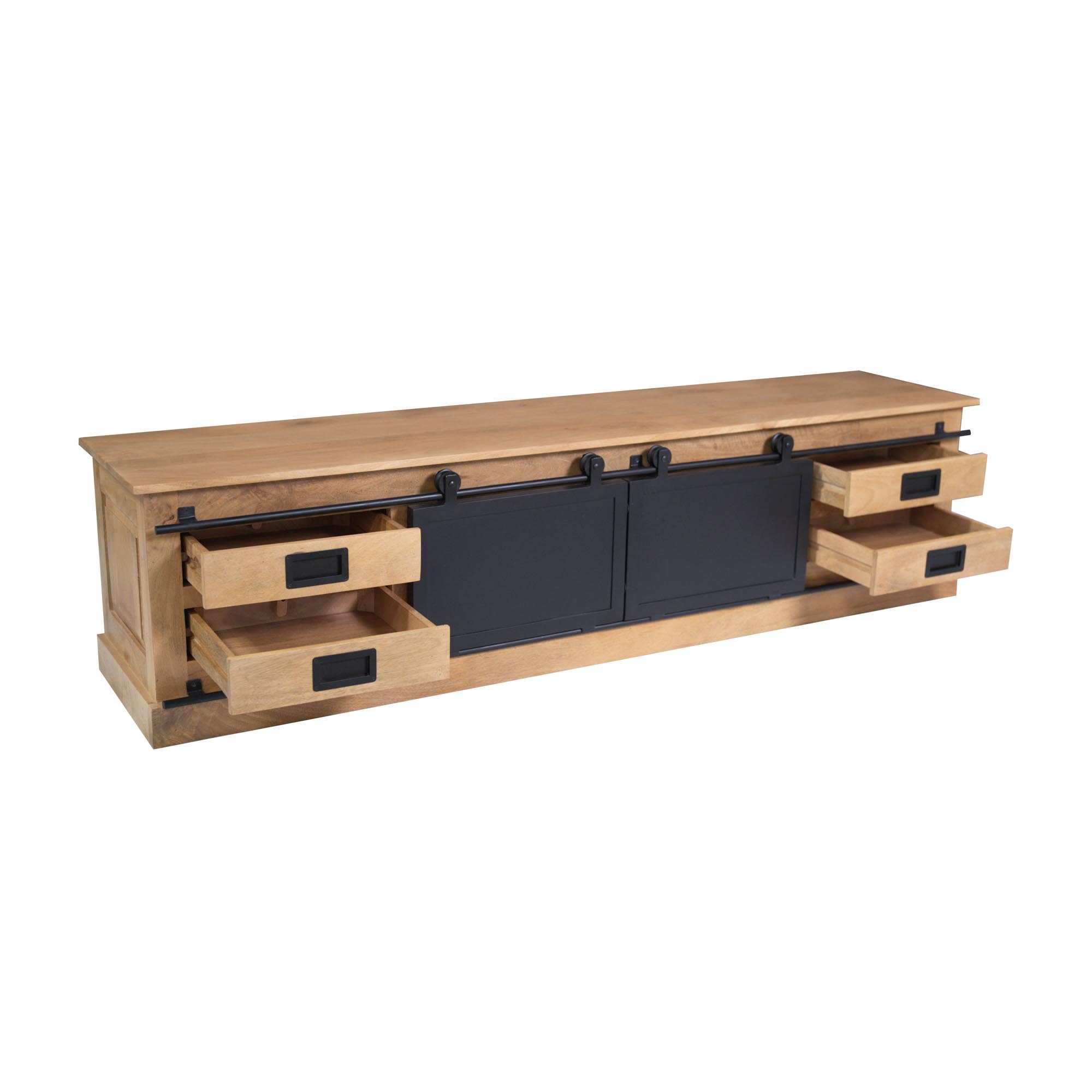 Tv meubel Fresno Naturel Mangohout 200 cm - Image 5