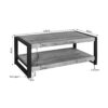 Salontafel Boaz met onderblad Naturel Mangohout 110 cm - Image 5
