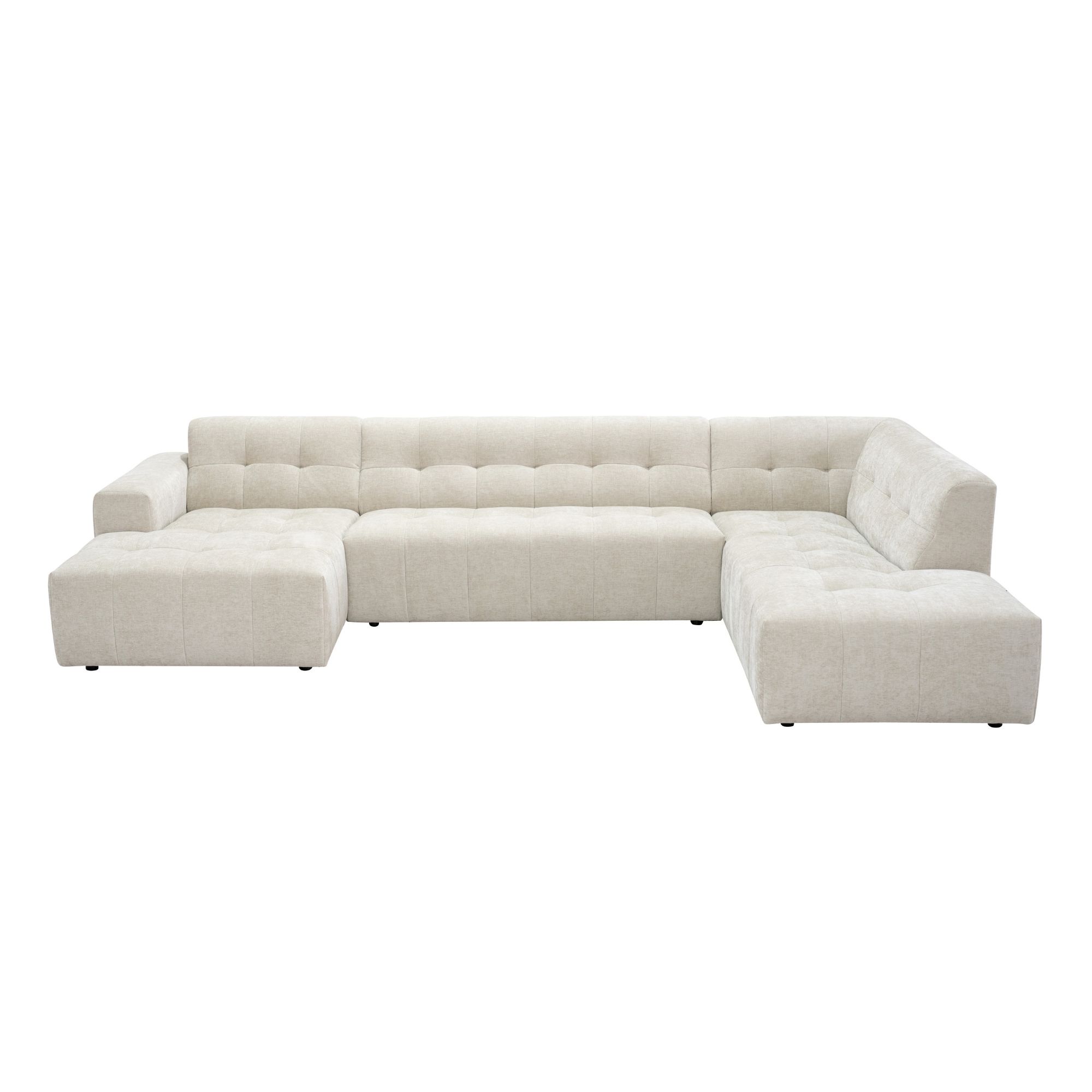 MySofa Ruby U-bank Beige Lounge L + 2,5 + Ottomane R - Image 2
