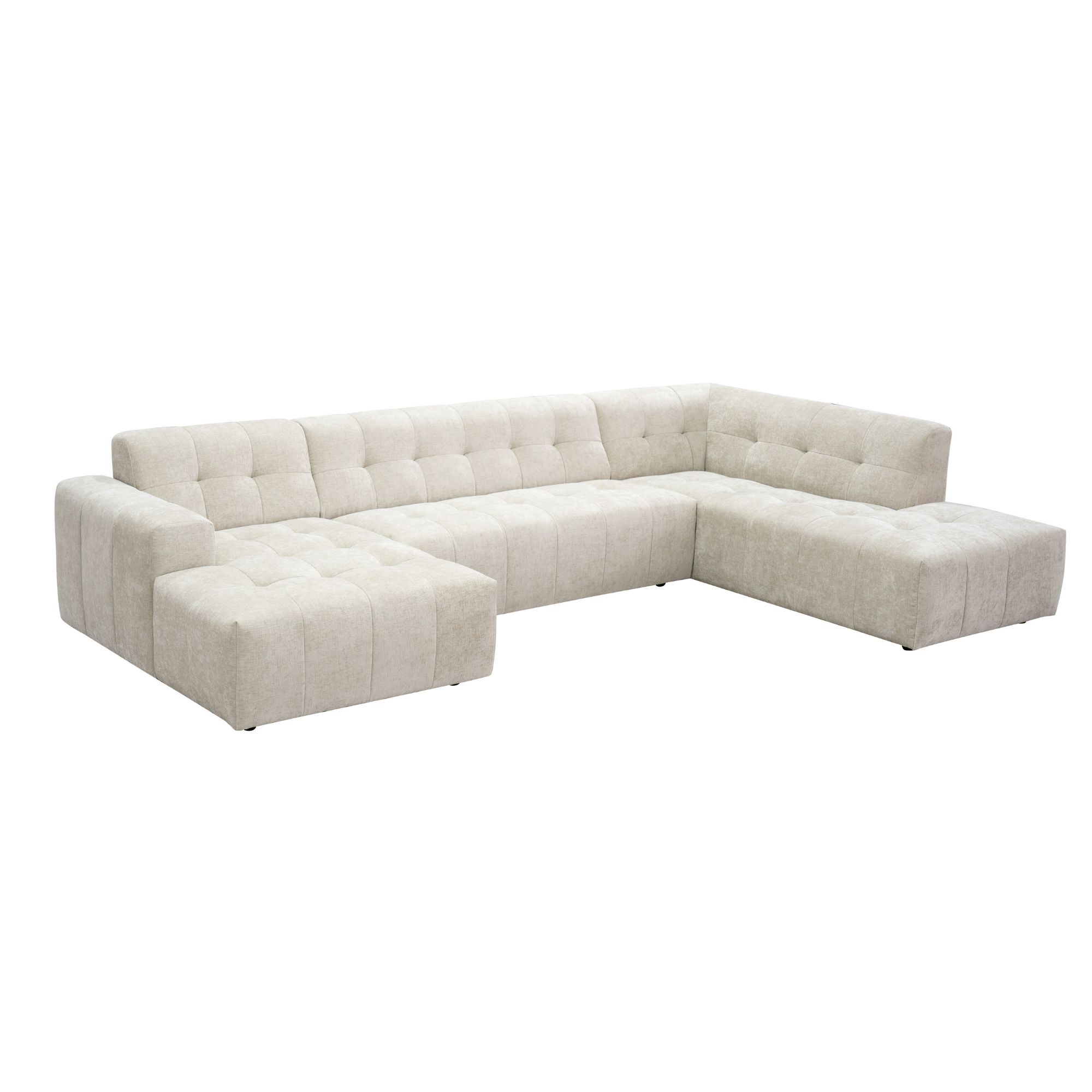 MySofa Ruby U-bank Beige Lounge L + 2,5 + Ottomane R - Image 3
