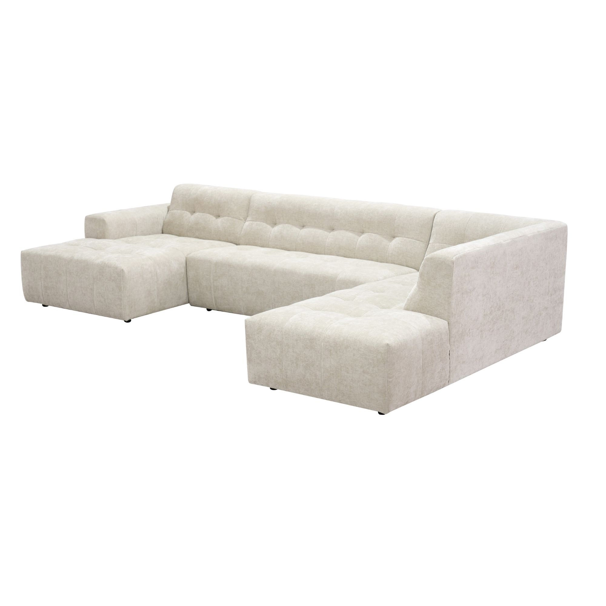 MySofa Ruby U-bank Beige Lounge L + 2,5 + Ottomane R - Image 4
