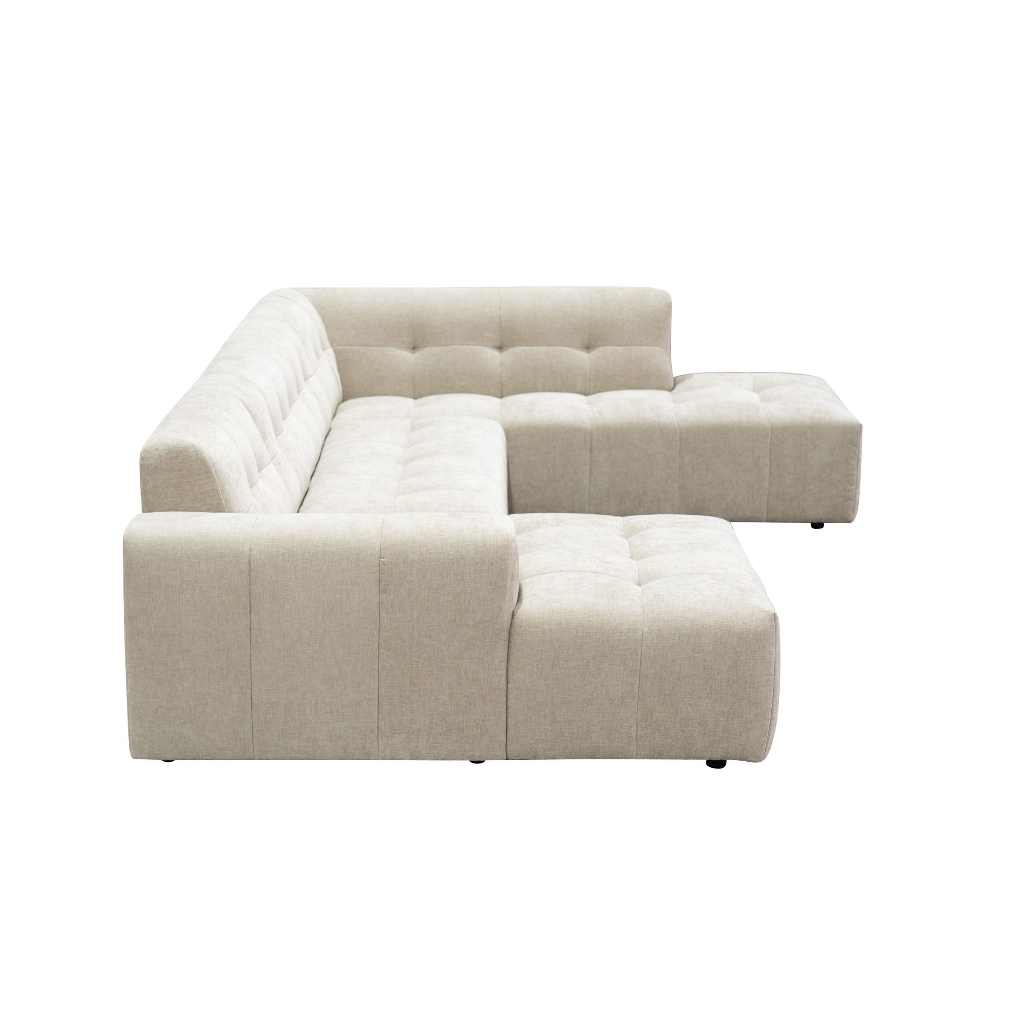 MySofa Ruby U-bank Beige Lounge L + 2,5 + Ottomane R - Image 5