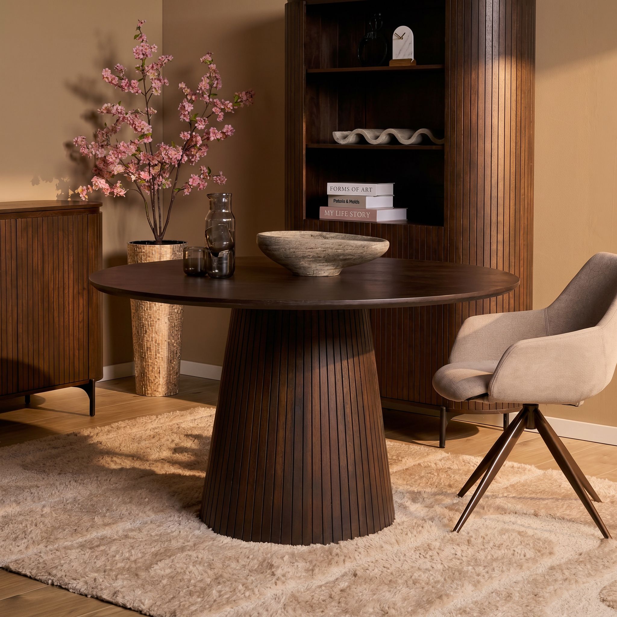 Ronde eettafel Solana Bruin Mangohout 130 cm - Image 1